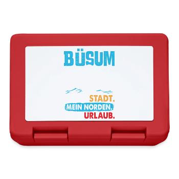 BÜSUM MEINE STADT MEIN NORDEN MEIN URLAUB Lustig - Brotdose - Rot - Vorne