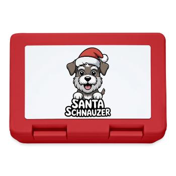 Santa Schnauzer, Hund, Geschenk zum Weihnachtsfest - Brotdose - Rot - Vorne