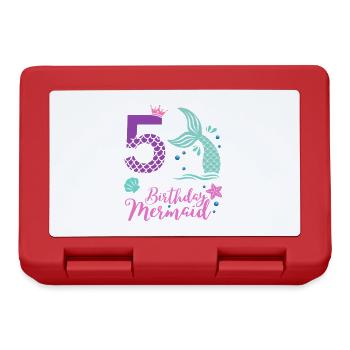 Sirène d’anniversaire – 5 ans de design - Boîte à goûter - rouge - Devant