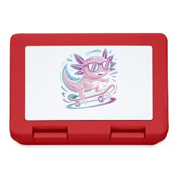 Pink Axolotl Skater mit Sonnenbrille - Brotdose - Rot - Vorne