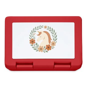 Boho Unicorn Flower Wreath, Gentle Dreams - Lunchbox - red - Front
