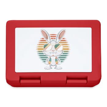 Lapin arc-en-ciel avec des lunettes de soleil - Boîte à goûter - rouge - Devant