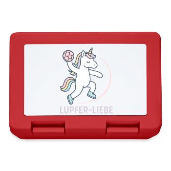 Unicorn Handball Lupferliebe, tender throw - Lunchbox - red - Front