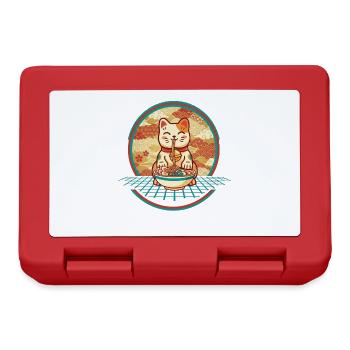 Maneki Neko Ramen Glücksbringer Katze - Brotdose - Rot - Vorne