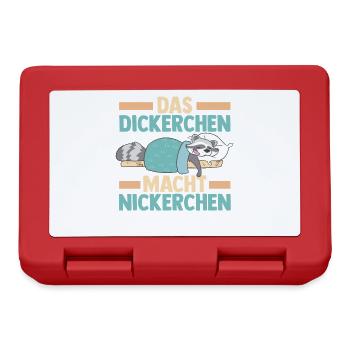 Shlafshirt Raccoon The Fat One Takes a Nap - Lunchbox - red - Front