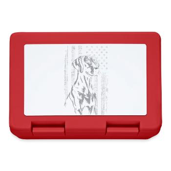 Grey Dog with Stars Stripes - Lunchbox - red - Front