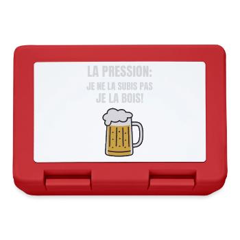 La Pression Je Ne La Subis Pas Je La Bois Humour - Boîte à goûter - rouge - Devant