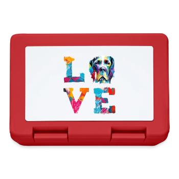Great Dane Love Colorful Abstract Paint Splatter - Lunchbox - red - Front