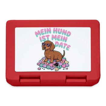 Mein Hund Ist Mein Date Funny German Valentine - Brotdose - Rot - Vorne