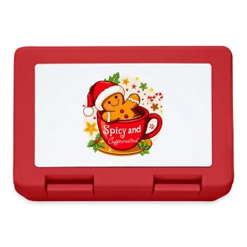 Lustiges Lebkuchen-Würziges und koffeinhaltiges Weihnachten - Brotdose - Rot - Vorne
