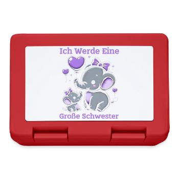 Big Sister Elephants Older Sibling - Lunchbox - red - Front