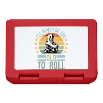 Never Too Old To Roll Derby Roller Skating Roll - Brotdose - Rot - Vorne