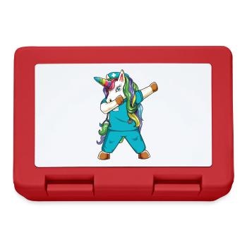 Dabbing Nurse Unicorn – lustige medizinische Gesundheitsversorgung - Brotdose - Rot - Vorne