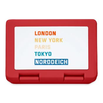 Vacances de la mer du Nord LONDRES, NEW YORK, PARIS NORDDEICH - Boîte à goûter - rouge - Devant