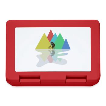 Bear Riding A Bike - Lunchbox - red - Front