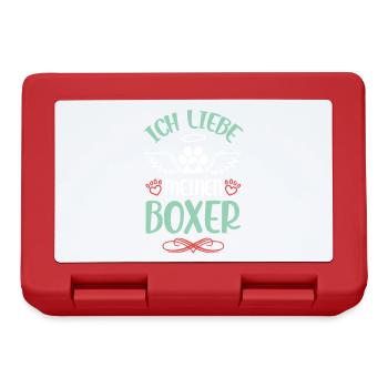 Ich liebe meinen Boxer mit Flügeln - Brotdose - Rot - Vorne