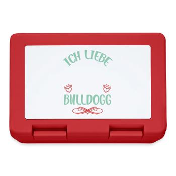 Bulldogge Liebe mit Flügeln - Brotdose - Rot - Vorne