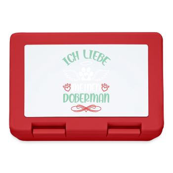 Amour des Dobermans avec des ailes - Boîte à goûter - rouge - Devant