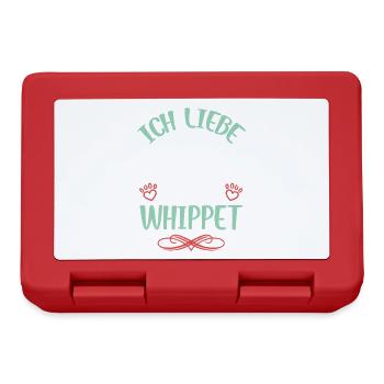 WhippetLiebe mit Flügeln - Brotdose - Rot - Vorne