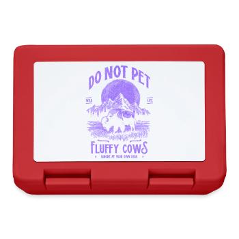 Vintage Buffalo Do Not Pet Fluffy Cows Funny Bison - Lunchbox - red - Front