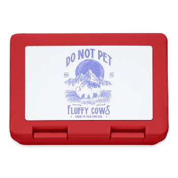 Vintage Buffalo Do Not Pet Fluffy Cows Funny Bison - Lunchbox - red - Front