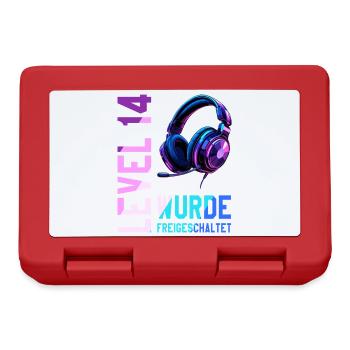 14. Geburtstag Junge Mädchen Teenager Level 14 - Brotdose - Rot - Vorne