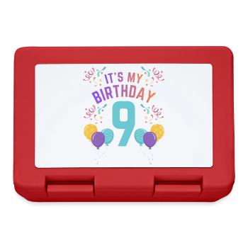 9 Years Girl It's My Birthday Kids Birthday - Lunchbox - red - Front