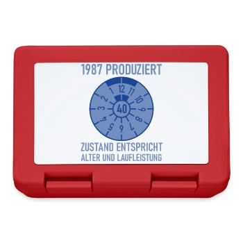 1987 Geboren 40. Geburtstag Auto Tuning - Brotdose - Rot - Vorne