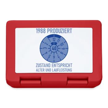 1988 Geboren 40. Geburtstag Auto Tuning - Brotdose - Rot - Vorne