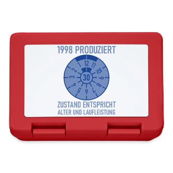 1998 Geboren 30. Geburtstag Auto Tuning - Brotdose - Rot - Vorne