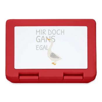 Mir doch gans egal – Wortspiel mit Gans - Brotdose - Rot - Vorne