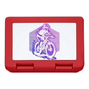Funny mountain bike motif - Lunchbox - red - Front