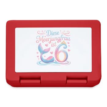 This Mermaid Is 6 Girls 6th Birthday - Lunchbox - red - Front