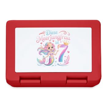 This Mermaid Is 7 Girls 7th Birthday - Lunchbox - red - Front