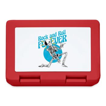 Skeleton Guitar Pick – Rock and Roll Forever Metal - Lunchbox - red - Front