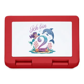 I'm 2 Mermaids Girl 2nd Birthday - Lunchbox - red - Front
