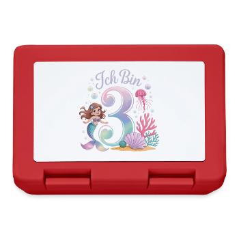 Je suis 3e anniversaire de la Fille des Sirènes - Boîte à goûter - rouge - Devant