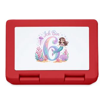 Je suis 6e anniversaire de la Fille des Sirènes - Boîte à goûter - rouge - Devant