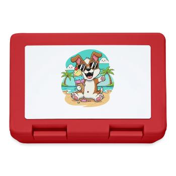Strandhund mit Eis und Sonnenbrille - Lunchbox - red - Front