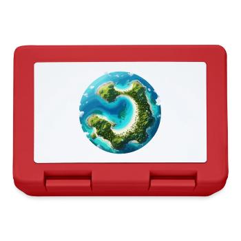 Tropical ring island in the ocean - Lunchbox - red - Front