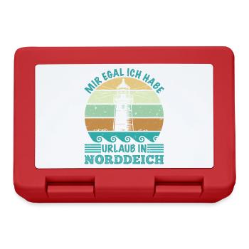 Nordsee MIR EGAL HABE URLAUB IN NORDDEICH Lustig - Brotdose - Rot - Vorne