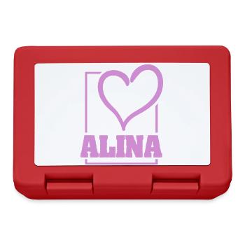 Geschenk für Alina - Brotdose - Rot - Vorne