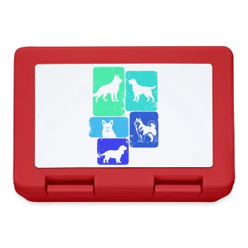 Dog Panels Paw Variety - Lunchbox - red - Front