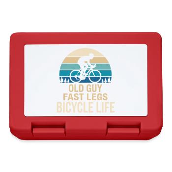 Old Guy Fast Legs Bicycle Life Retro - Lunchbox - red - Front