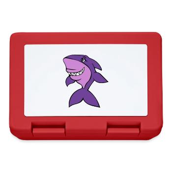 Sourire de dessin animé du requin violet - Boîte à goûter - rouge - Devant
