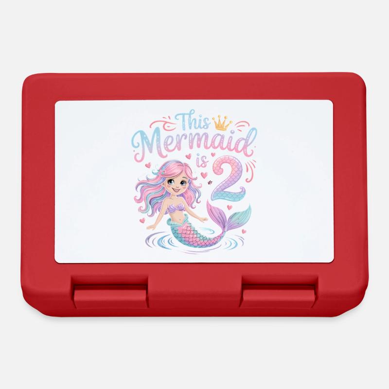 2° compleanno della sirena 2 anni - Lunch box - rosso
