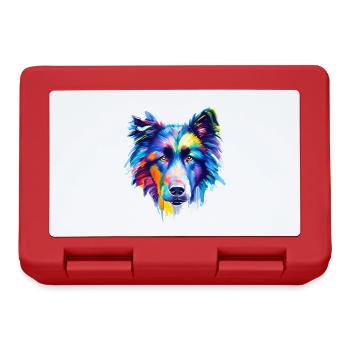 Belgische Schäferhund-Abstrakte farbenfrohe Hundekunst - Brotdose - Rot - Vorne