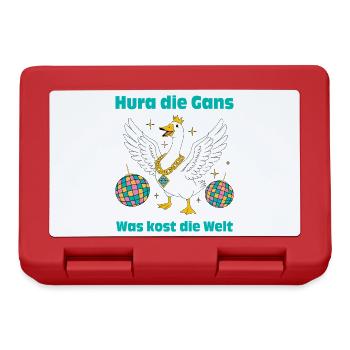 Disco Gans: Hura die Gans, was kost die Welt! - Brotdose - Rot - Vorne