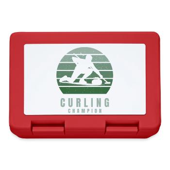 Champion de curling Sports d’hiver rétro vintage - Boîte à goûter - rouge - Devant