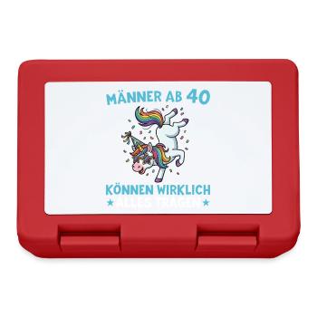 40th Birthday Unicorn Heart 40 Years - Lunchbox - red - Front